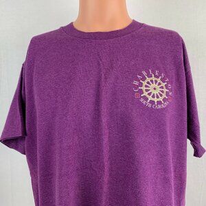 Vintage Charleston T Shirt Mens L Tennessee River South Carolina Ship Wheel 90s